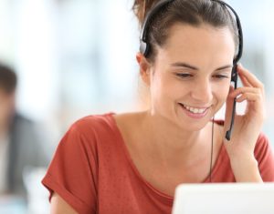 Portrait of beautiful customer service representative
